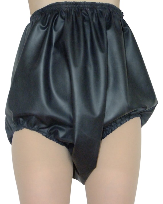 Black Rubber High Side Pants silicone / Latex Mix Knickers, Pants