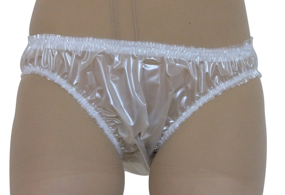 Shiny Pearly Semi Clear PVC Briefs. One Size (M/L). Pants, Panties, Baggy  Knickers, Plastic Underwear.