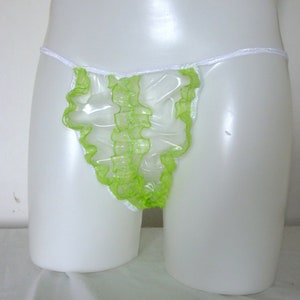 PVC Sissy Panties Frilly Plastic Pants Knickers Briefs Clear See Through  Humiliation Underwear for Roleplay by Suzie High Vinyl Loose Fit