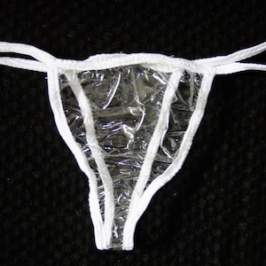 Clear PVC Briefs Skimpy Sissy Panties Pants String Tanga Plastic Roleplay See Thru Vinyl Mens Womens Slips Underwear Loose Fit