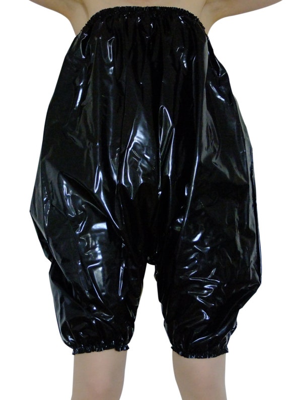 PVC Knickers Pants Panties Baggy Sissy Hi Sides XXL Shiny BLACK plastic ...