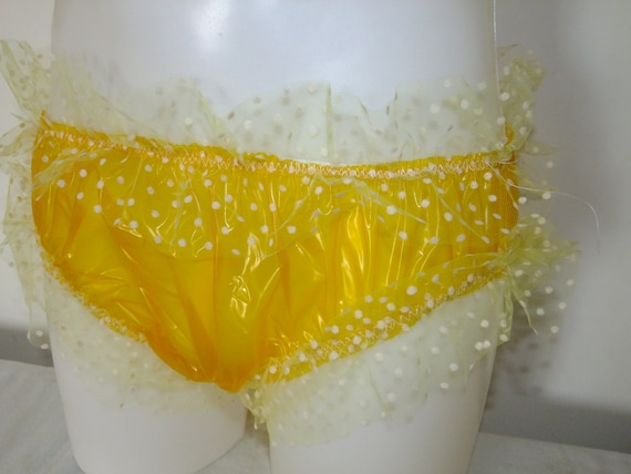 Sissy PVC Pants Frilly Plastic Panties Knickers Underwear Vinyl