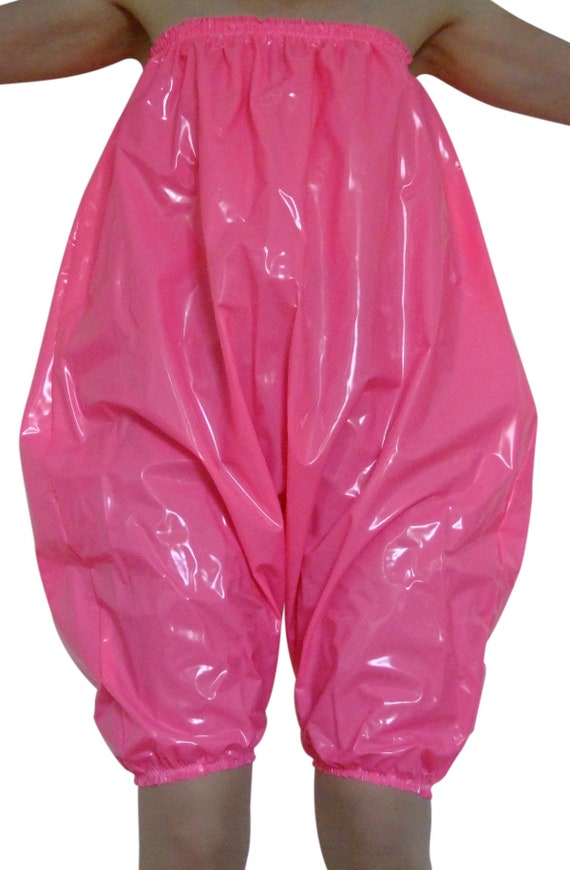 pink pvc shorts