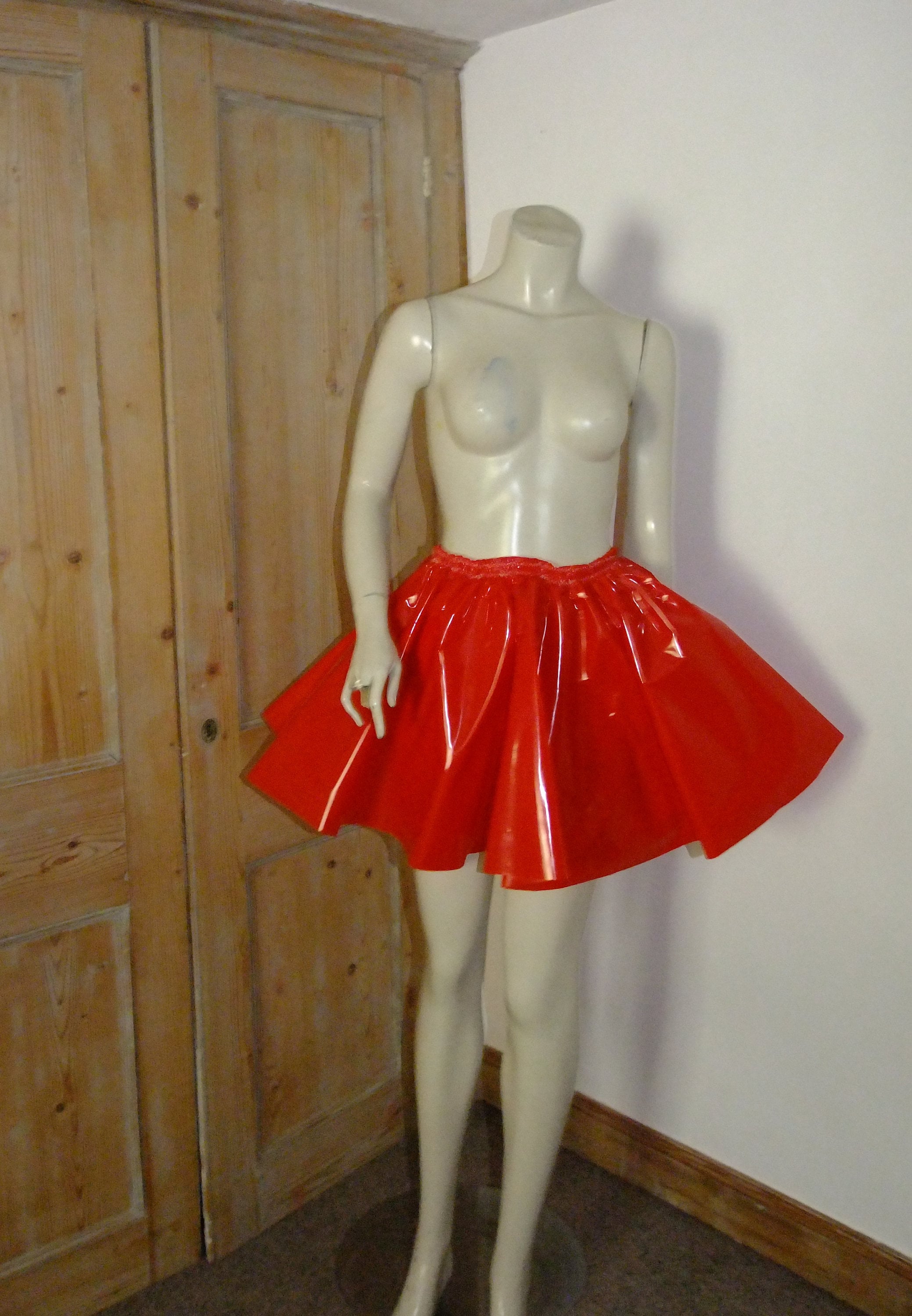 Shiny PVC Skirt Red Plastic Mini Skater Roleplay Vinyl Elasticated Waist Full Circle Swingy Stretch. Fantasy Festival Wear. Etsy Canada
