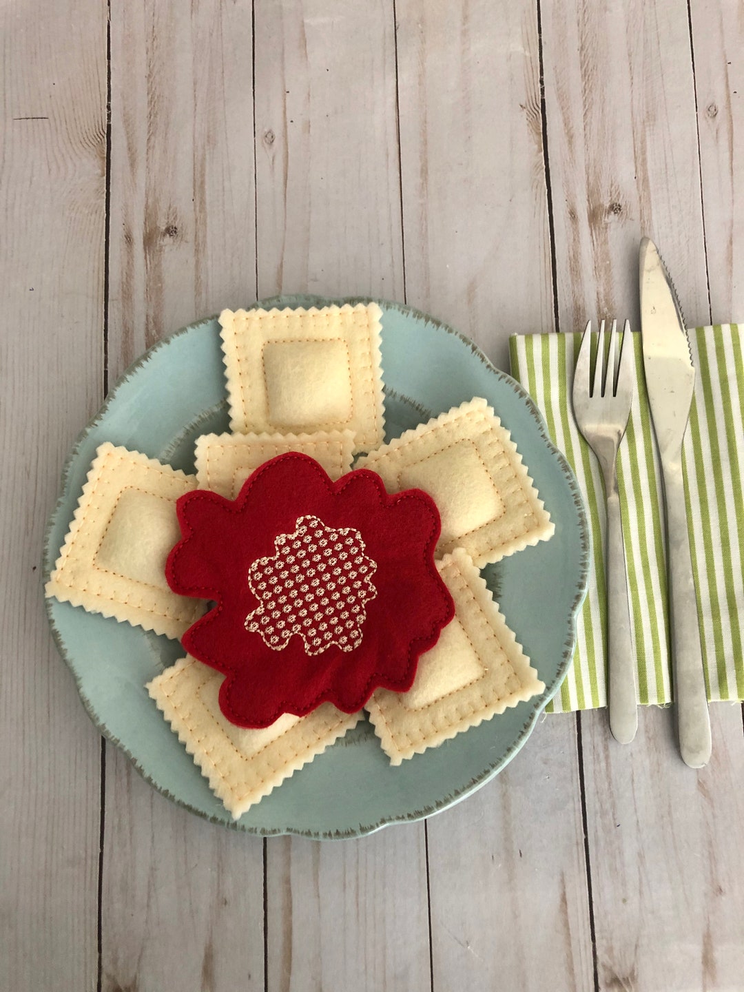 Ravioli Felt, Felt Ravioli Dinner, Pasta & Sauce Fake Food, Pretend ...