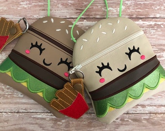 Cheeseburger Crossbody Purse, Little Girl's Pocketbook, Little Girl's Purse, Little Girl's Handbag, Cheeseburger Pocketbook, Burger Purse