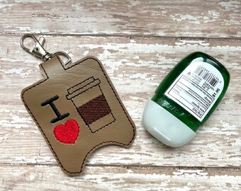 Coffee Hand Sanitizer Case, Hand Sanitizer Holder, Hand Sanitizer Holder Keychain, Coffee Cup Hand Sanitizer Holder, Pocketbac Holder