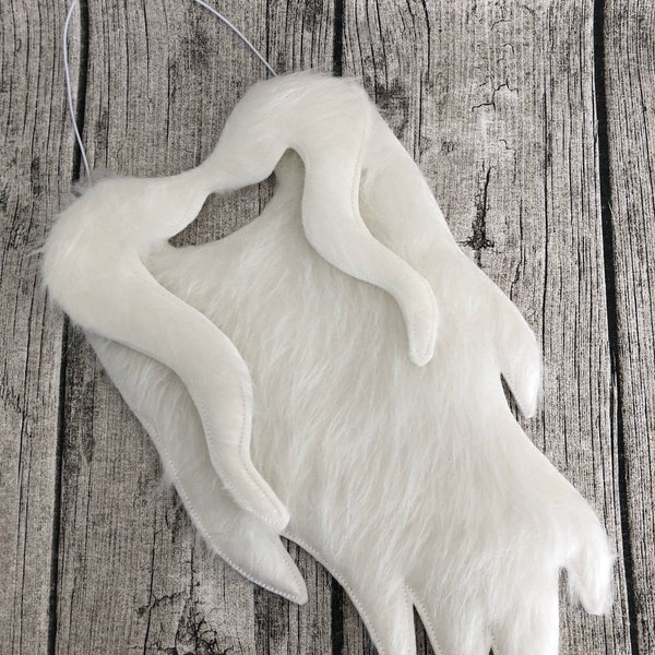 King Triton Beard, Pretend Triton Beard, Fake Fur Beard, White Fur Beard, Fake Adult Beard, Fake Child Beard, Pretend Play