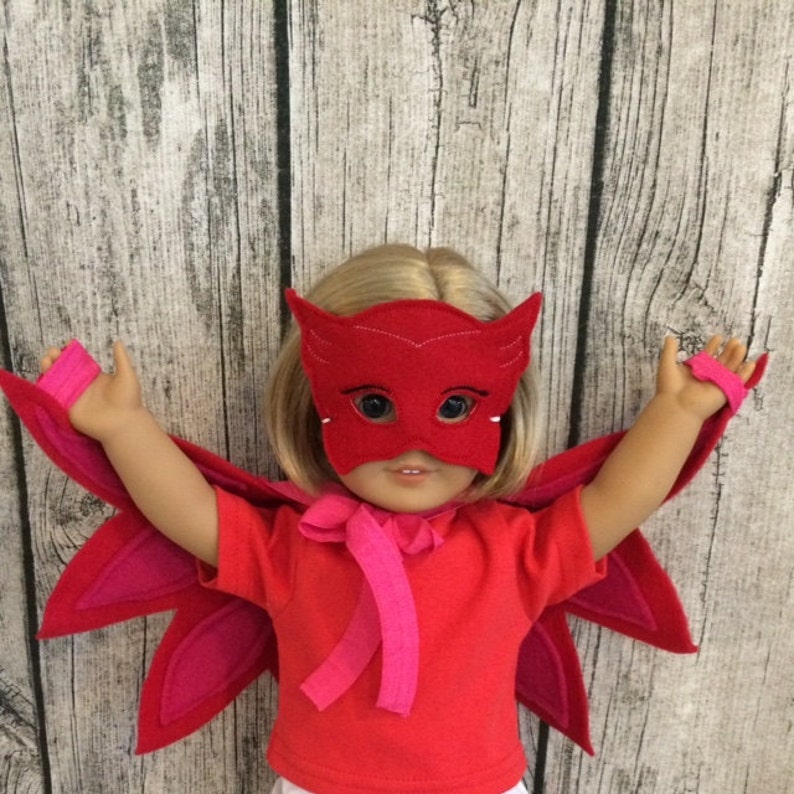 Owlette Wings, Owlette Costume, Owlet Bedtime Hero Toddler, Kids & Adults, Red Owl Wings, Owl Cape, Red Pink Owl Wings, Pretend Owl Wings image 4