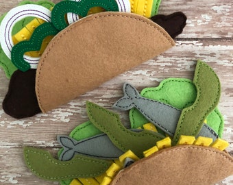 Felt Fish Taco, Felt Beef Taco, Pretend Felt Food, Pretend Taco, Play Food, Wool Blend Felt Food, Fake Food Taco, Pretend Play Felt Food