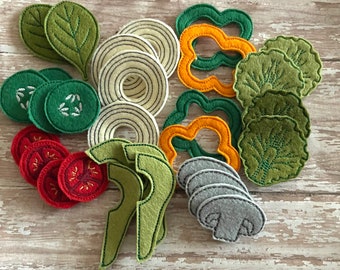 Felt Salad Set, Pretend Food, Felt Food, Play Restaurant Food, Play Kitchen Food