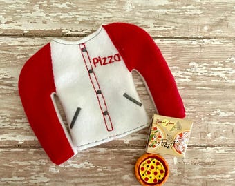 Pizza Delivery Set for Elf, Christmas Elf Costume, Holiday Elf Costume, Elf Clothing, Elf Prop