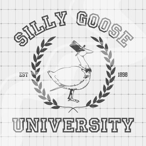 Silly Goose University PNG, sublimación gráfica retro imprimible, diseño de vaina de camiseta, imágenes prediseñadas PNG de moda, camiseta divertida png, tonto ganso png