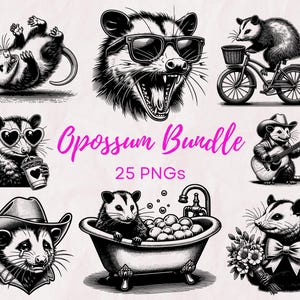 Opossum PNG Bundle, Funny Opossum Meme png, Vintage Drawing png, Cute Possum png Sublimation Bundle, Trendy Clip Art, Digital Download Art