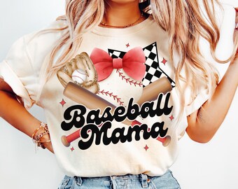 Mamá de béisbol coqueta PNG, Día del juego de béisbol preppy PNG, Softbol y lazos PNG, Béisbol PNG, Mamá de béisbol PNG, Camiseta de béisbol coqueta png
