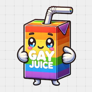 Gay Juice PNG, Funny Retro Juicebox Meme Graphic Printable Trendy Clipart, LGBTQ+ Pride Queer Funny Pride Tshirt png, Rainbow Pride png