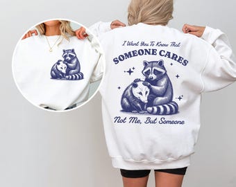 Jemand kümmert sich nicht um mich PNG, lustiges Retro Meme png, Sublimation png, trendiges Clipart, lustiges Waschbär Opossum png, Waschbär Clip Art, Tier Meme