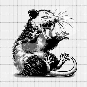 Screaming Opossum PNG, Funny Opossum Vintage Sublimation Design Retro Trendy Clipart Tumbler Cute Funny Meme Tshirt DTF Digital Download png