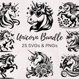 Einhorn SVG PNG Bundle, Fantasy Einhorn SVG, Einhorn Design, Cricut Cut Dateien, Einhorn Png Bundle, Einhorn Clip Art, Pegasus Einhorn svg png