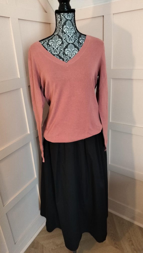 Massimo Dutti, Massimo Dutti Women Pink V-Neck 100 Cotton Sweater Medium