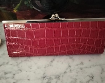 Vintage clutch burgundy patent handbag. New without tags