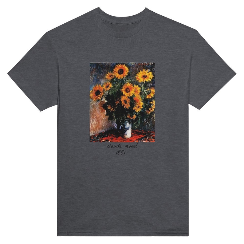 T-shirt vaso di girasoli monet immagine 4