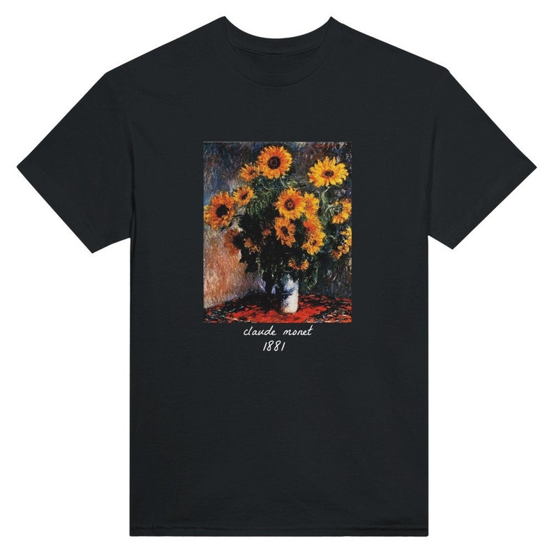 Monet vase of sunflowers t-shirt Nero