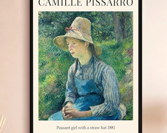 A Seated Peasant Woman by Camille Pissarro - ART PRINT - frame not