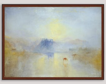 J. M. W. ターナー - 緋色の夕焼け（古典ロマン派絵画の高解像度