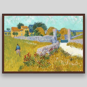 Vincent van Gogh Print, French Countryside Painting, Van Gogh Farmhouse Art, Rustic Wall Art, Vintage Art Print, Famous Artist Reproduction
