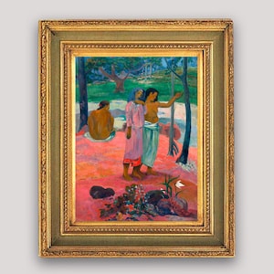 Arte del paesaggio tropicale, dipinto di donna tahitiana, stampa di Paradise Island, artista famoso