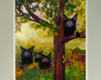 Cats, Cranky Cats, Cindy Schmidt,  Cute Cat, Funny Cat, Inchworms, Insects, Cats Insects, Cats Bugs, Cat flowers, Cats in Tree, Black Cats