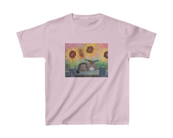 Kids' Stella with Sunflowers Cranky Cat T-Shirt!  Free Shipping