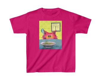 Kids' Sized - Fish Soup Cranky Cat T-Shirt!  Free Shipping