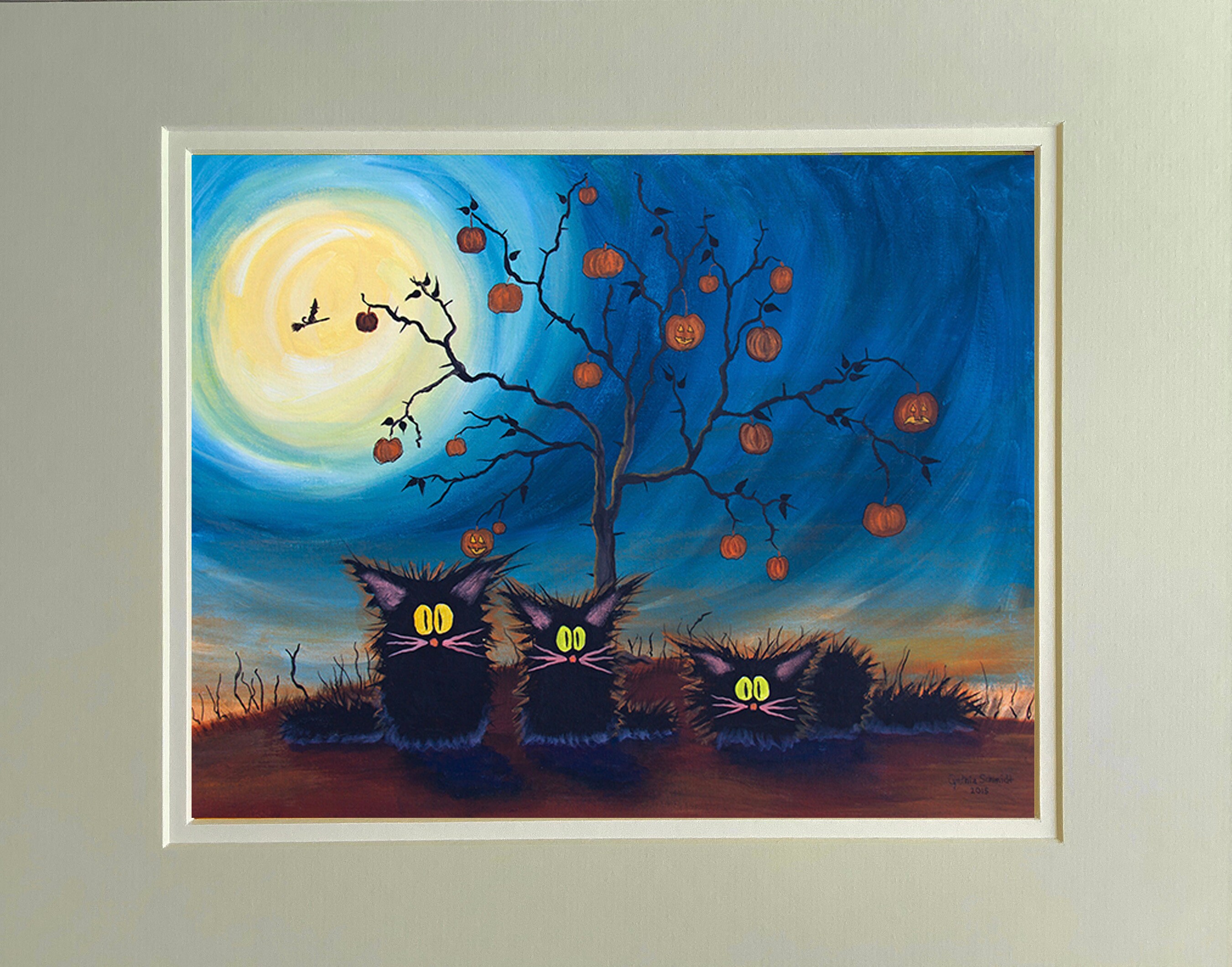 Cats, Cranky Cats, Cindy Schmidt,  Cute Cat, Funny Cat, Halloween Black Cats, Halloween, Black Cats, Pumpkins,