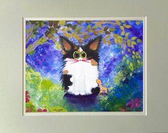 Cats, Cranky Cats, Cindy Schmidt,  Cute Cat, Tree, Funny Cat, Crazy Cat, Black and white Cat, Flowers, Tuxedo Cat