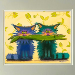 Cats, Cranky Cats, Cindy Schmidt,  Cute Cat, Funny Cat, Cats and Fish, Fish, Cat Fight