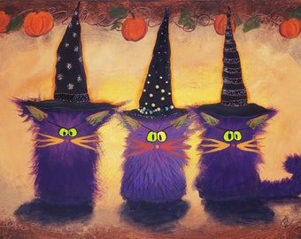 Halloween Cat, Cranky Cat, Funny Cat, Crazy Cat, Cindy Schmidt, Fuzzy Cat,  Cat Art, Pumpkins, Fuzzy cats, Angry Cat, Cats and Pumpkins