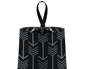 Car Trash Bag // Auto Trash Bag // Car Accessories // Car Litter Bag // Car Garbage Bag - Arrows -Dark Grey and Black // Car Organizer