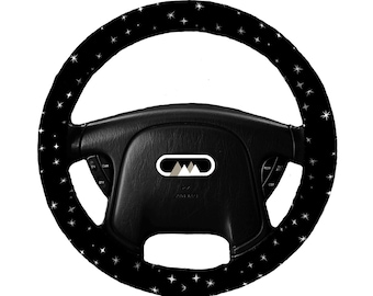 Lightly Padded Non Slip Steering Wheel Cover - Stars - Car Accessory Accessories Black Cozy Automobile  Driving Space Galaxy Constellation