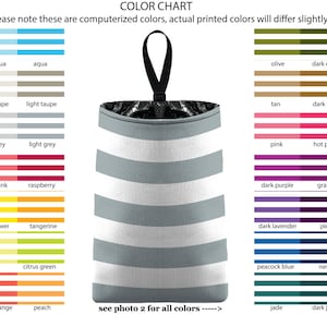 Auto Trash - Canopy Stripes - PICK YOUR COLOR - Car Trash Bag Car Accessory Automobile Caddy Trash Bin Garbage Floral Custom
