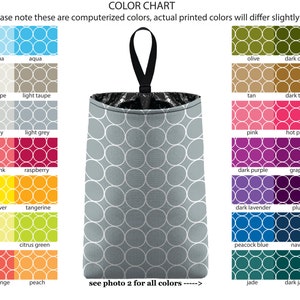 Auto Trash - Rings - PICK YOUR COLOR - Car Trash Bag Car Accessory Automobile Caddy Trash Bin Garbage Floral Custom