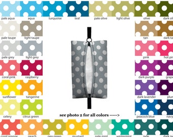 Auto Sneeze - Mini Polka Dots - PICK YOUR COLOR - Visor Tissue Case/Cozy - Car Accessory Automobile polkadots