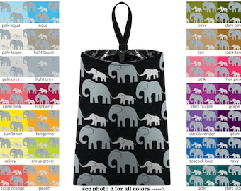 Auto Trash - Elephant - PICK YOUR COLOR - Car Trash Bag Car Accessory Automobile Caddy Trash Bin Garbage Floral Custom