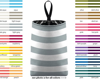 Auto Trash - Canopy Stripes - PICK YOUR COLOR - Car Trash Bag Car Accessory Automobile Caddy Trash Bin Garbage Floral Custom