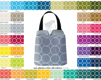 Reposacabezas automático con caja anti-estornudos - Anillos - ELIGE TU COLOR - Accesorio para coche, estuche para pañuelos, reposacabezas