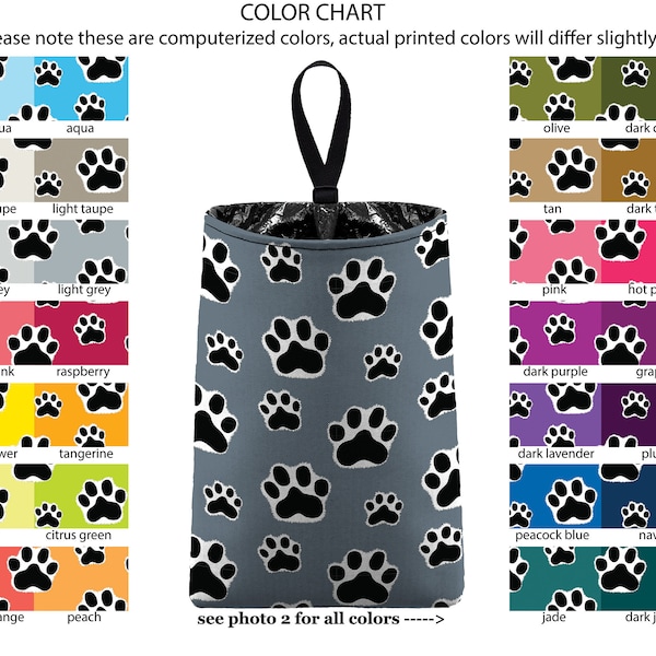 Car Trash Bag // Auto Trash Bag // Car Accessories // Car Litter Bag // Car Garbage Bag - Paw Print Dark Grey Black White Dog Cat Pet Custom