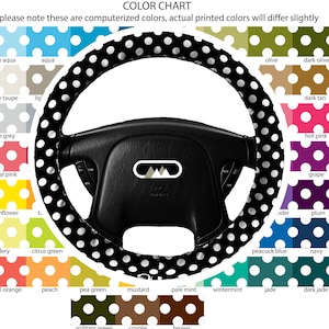 Funda para volante antideslizante ligeramente acolchada - Lunares - Accesorios para accesorios de automóvil Suave antideslizante Auto Elija su color Combinación de colores personalizados