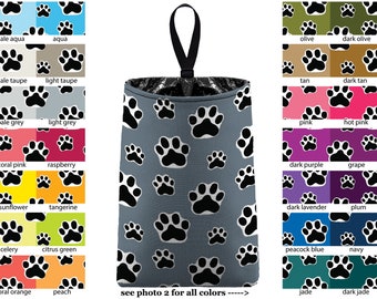 Car Trash Bag // Auto Trash Bag // Car Accessories // Car Litter Bag // Car Garbage Bag - Paw Print Dark Grey Black White Dog Cat Pet Custom