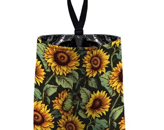 Car Trash Bag // Auto Trash Bag // Car Accessories // Car Litter Bag // Car Garbage Bag - Wild Sunflowers Flower Floral // Car Organizer